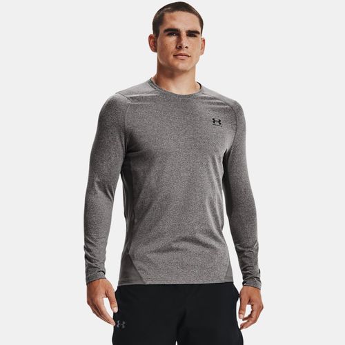 Haut à col ras du cou ajusté ColdGear® Charcoal Light Heather / Noir S - Under Armour - Modalova