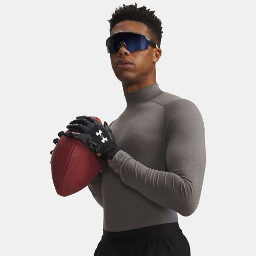 Baselayer à col montant et manches longues HeatGear® Carbon Heather / Noir M - Under Armour - Modalova