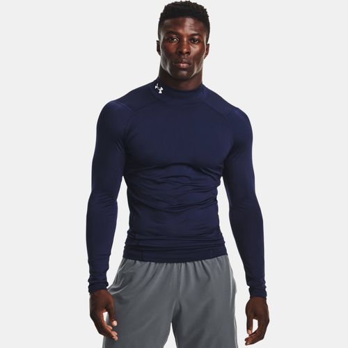 Haut à col montant et manches longues HeatGear® Midnight Marine / Blanc XXL - Under Armour - Modalova