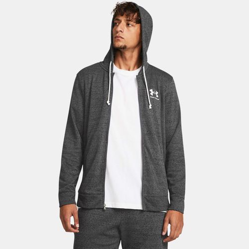 Haut entièrement zippé Rival Terry Castlerock Light Heather / Onyx Blanc 3XL - Under Armour - Modalova