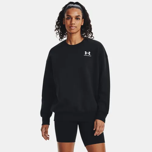 Haut à col ras du cou oversize Icon Fleece / Blanc L - Under Armour - Modalova