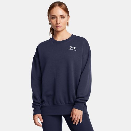 Haut à col ras du cou oversize Icon Fleece Midnight Marine / Blanc S - Under Armour - Modalova