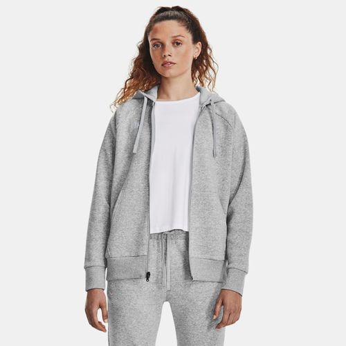 Sweat à capuche Rival Fleece Full Zip Mod Light Heather / Blanc L - Under Armour - Modalova