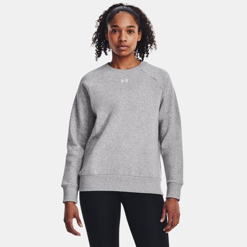 Haut à col ras du cou Rival Fleece Mod Light Heather / Blanc S - Under Armour - Modalova