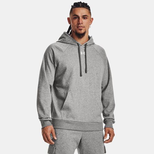 Sweat à capuche Rival Fleece Castlerock Light Heather / Blanc S - Under Armour - Modalova