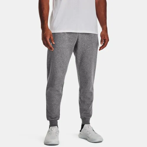 Pantalon de jogging Rival Fleece Castlerock Light Heather / Blanc L - Under Armour - Modalova