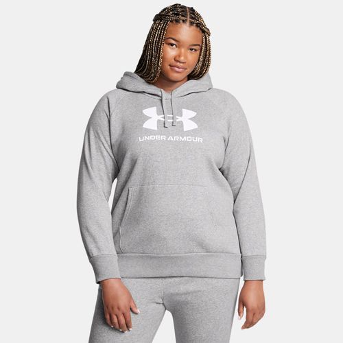 Sweat à capuche Rival Fleece Logo Mod Light Heather / Blanc 2X - Under Armour - Modalova