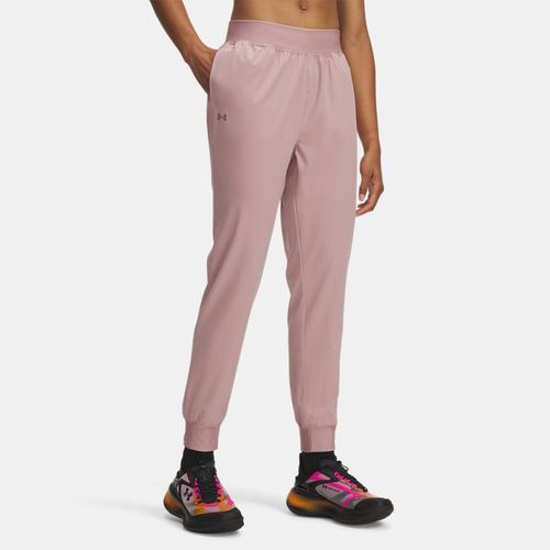 Pantalon tissé taille haute Rival Tourmaline / Maroon Mist L - Under Armour - Modalova
