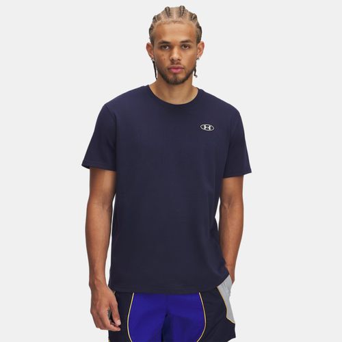 Haut à manches courtes et écusson sur la gauche Heavyweight Midnight Marine / Blanc L - Under Armour - Modalova