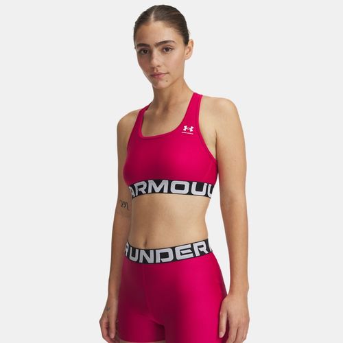 Brassière de sport HeatGear® Armour Mid Branded Shaded Fuchsia / Blanc L - Under Armour - Modalova