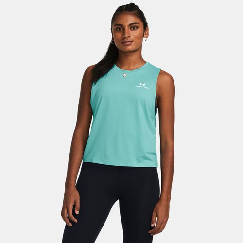 Débardeur court Vanish Energy Radial Turquoise / Blanc L - Under Armour - Modalova