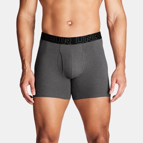 Boxer Performance en coton Boxerjock® 15 cm (lot de 3) Castlerock Full Heather / Rouge / Acier XL - Under Armour - Modalova