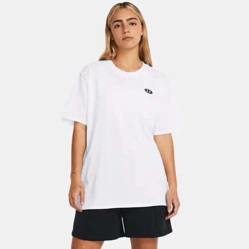 Haut à manches courtes oversize épais brodé Patch Boyfriend / Noir L - Under Armour - Modalova