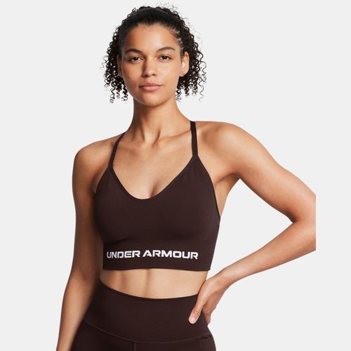 Brassière de sport à maintien léger Vanish Seamless Marron Obsidian / Blanc S - Under Armour - Modalova