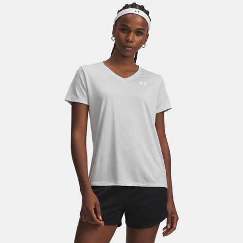 Haut à manches courtes col V Tech™ Twist Halo / Blanc L - Under Armour - Modalova