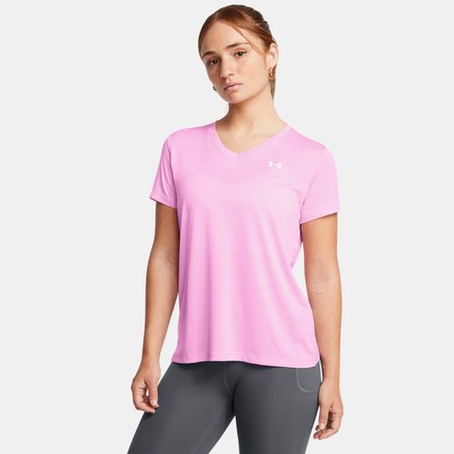 Haut à manches courtes et col V Tech™ Twist Stellar / Blanc S - Under Armour - Modalova