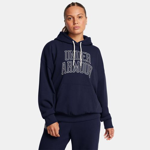 Sweat à capuche oversize Icon Heavyweight Terry Midnight Marine / Summit Blanc L - Under Armour - Modalova