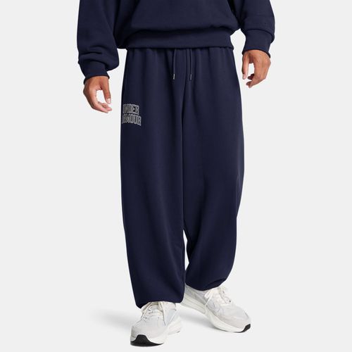 Pantalon oversize Icon Heavyweight Terry Midnight Marine / Summit Blanc L - Under Armour - Modalova