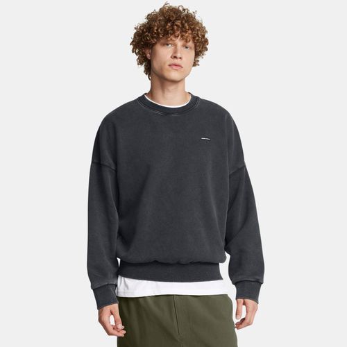 Haut à col ras du cou oversize Icon Heavyweight Fleece Wash / Blanc L - Under Armour - Modalova