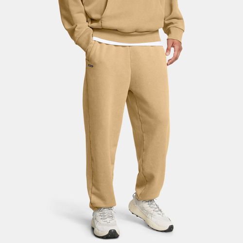 Pantalon oversize Icon Heavyweight Fleece Wash Camel / Blanc L - Under Armour - Modalova