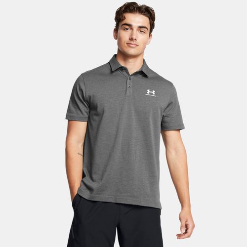 Polo Icon Castlerock Light Heather / Blanc L - Under Armour - Modalova