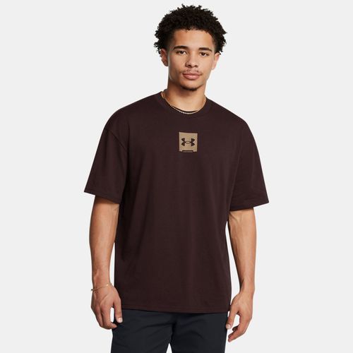 Tee-shirt à manches courtes oversize Heavyweight SM Box Marron Obsidian / Coyote L - Under Armour - Modalova