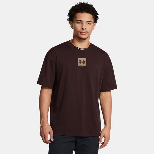 Tee-shirt à manches courtes oversize Heavyweight SM Box Marron Obsidian / Coyote S - Under Armour - Modalova