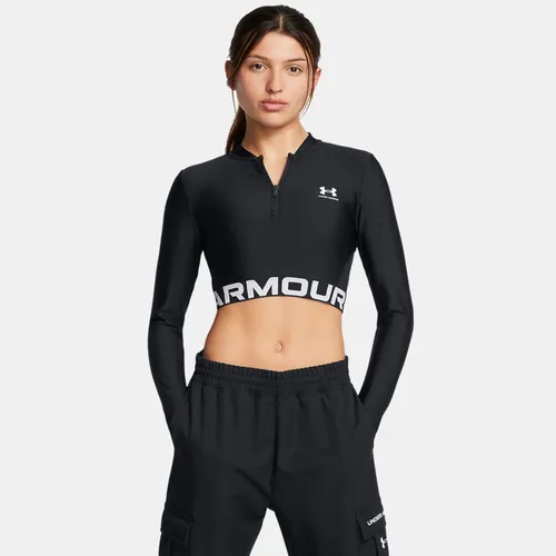 Haut ¼ zip à manches longues côtelé HeatGear® / / Blanc L - Under Armour - Modalova