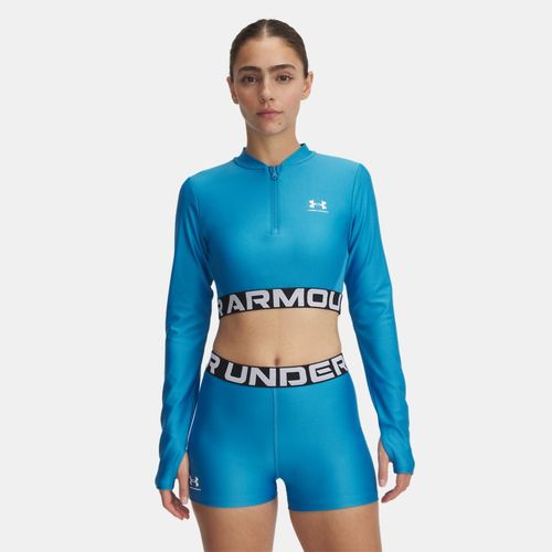 Haut ¼ zip à manches longues côtelé HeatGear® Ether / Ether / Blanc XL - Under Armour - Modalova