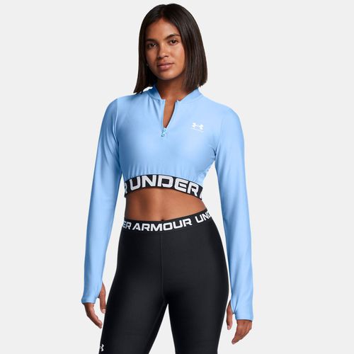 Haut ¼ zip à manches longues côtelé HeatGear® Horizon / Blanc S - Under Armour - Modalova