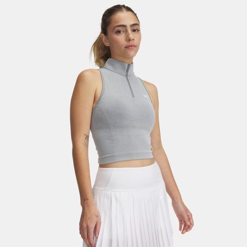 Haut sans manches et sans coutures, entièrement zippé et délavé Vanish / Blanc L - Under Armour - Modalova