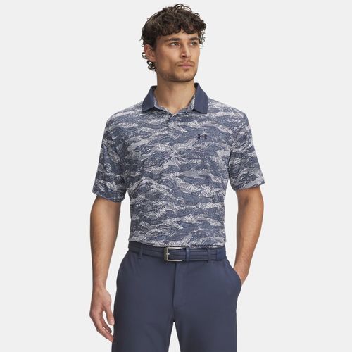 Polo Drive Chill Printed Downpour / Blanc / Midnight Bleu Marine S - Under Armour - Modalova