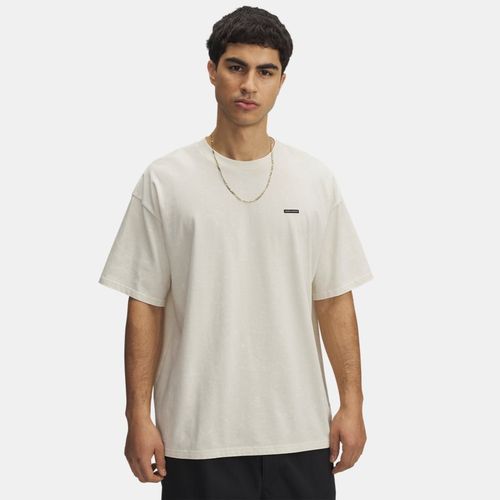 Haut à manches courtes oversize avec logo Heavyweight Wash Calcul / Blanc S - Under Armour - Modalova