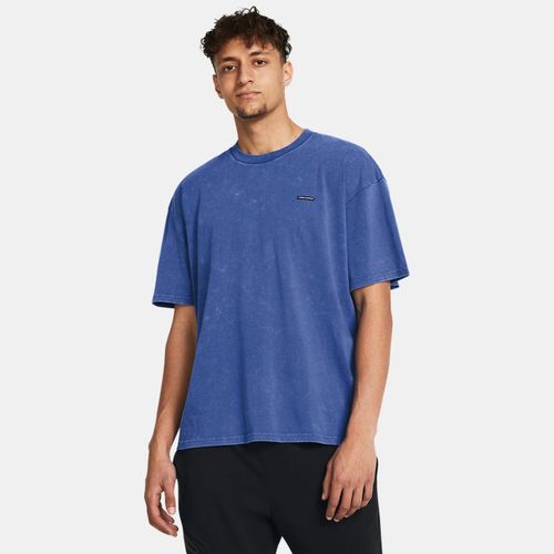 Haut à manches courtes oversize avec logo Heavyweight Wash Tech / Blanc L - Under Armour - Modalova