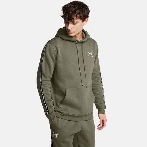 Sweat à capuche à bandes griffées Icon Fleece Marine OD / Blanc 3XL - Under Armour - Modalova