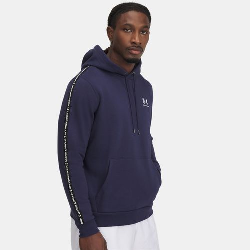 Sweat à capuche à bandes griffées Icon Fleece Midnight Marine / Blanc M - Under Armour - Modalova