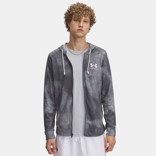 Haut imprimé entièrement zippé Rival Terry Castlerock / Onyx Blanc 3XL - Under Armour - Modalova
