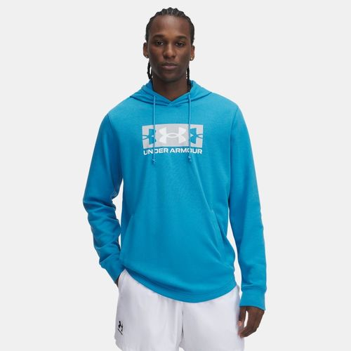 Sweat à capuche à logo Rival Terry Ether / Mod Gris / Blanc S - Under Armour - Modalova
