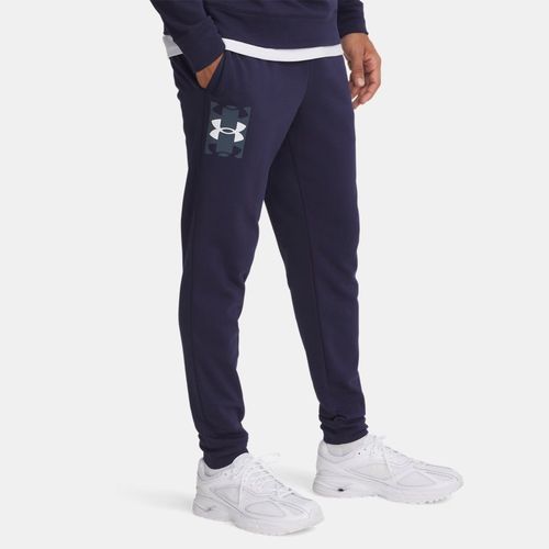 Pantalon de jogging Rival Terry Logo Midnight Marine / Downpour Gris / Blanc L - Under Armour - Modalova