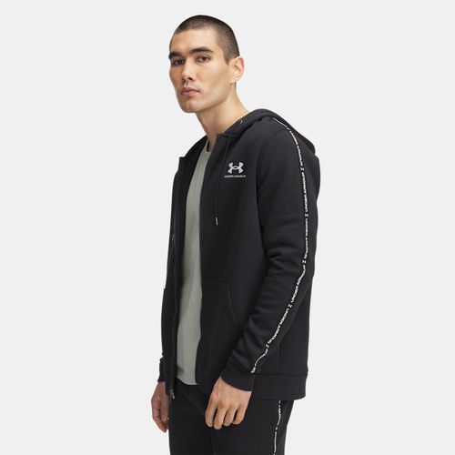 Haut entièrement zippé à bandes griffées Icon Fleece / Blanc L - Under Armour - Modalova