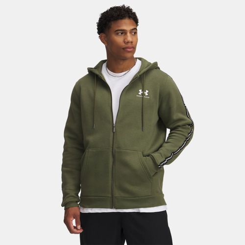 Haut entièrement zippé à bandes griffées Icon Fleece Marine OD / Blanc 3XL - Under Armour - Modalova