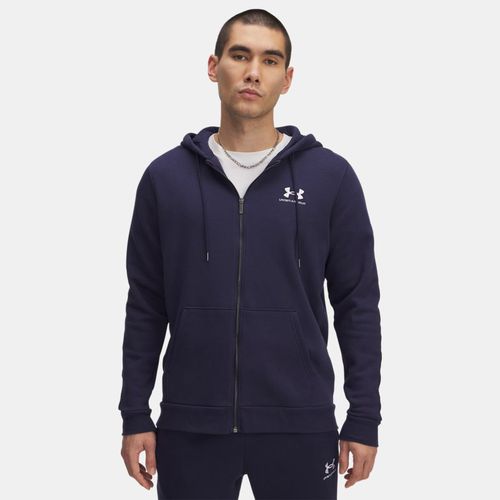 Haut entièrement zippé à bandes griffées Icon Fleece Midnight Marine / Blanc L - Under Armour - Modalova