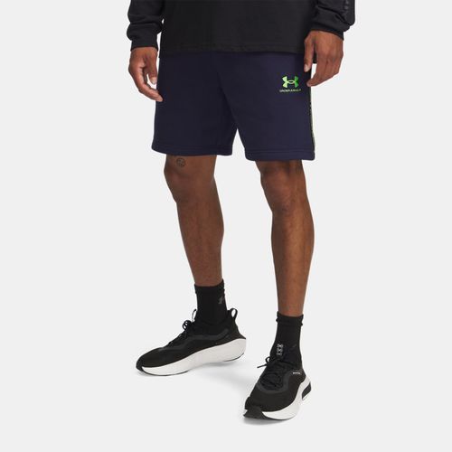 Short à bandes griffées Icon Fleece Midnight Marine / Cyber Vert L - Under Armour - Modalova