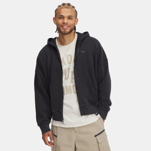 Haut délavé entièrement zippé Icon Heavyweight Fleece / Blanc L - Under Armour - Modalova