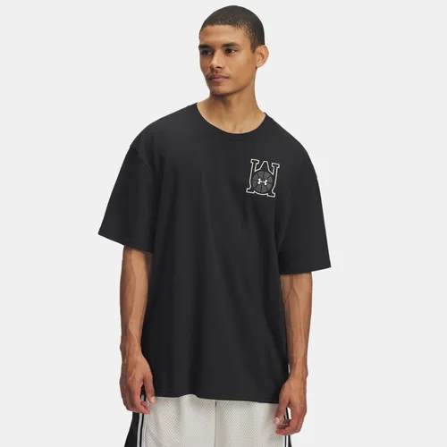 Haut à manches courtes oversize Hoops Courtside Heavyweight / Summit Blanc L - Under Armour - Modalova