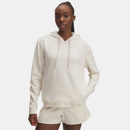 Sweat à capuche Rival Terry Oatmeal Light Heather / Blanc M - Under Armour - Modalova