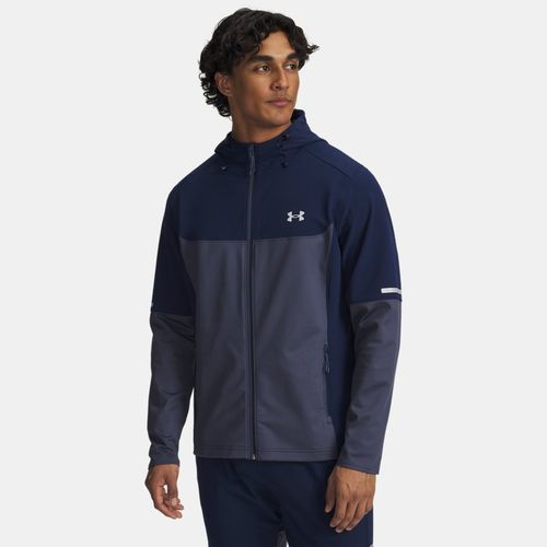 Haut entièrement zippé Utility Woven Winterized Academy / Downpour Gris / Blanc L - Under Armour - Modalova