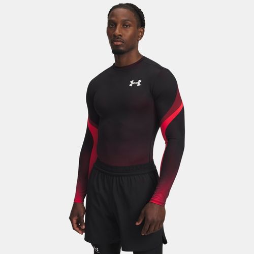 Haut à manches longues et col ras du cou HeatGear® Sublimated / Noir / Blanc M - Under Armour - Modalova