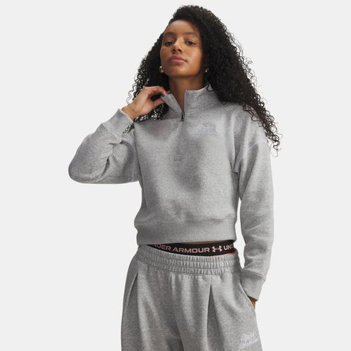 Haut ½ zip Rival Fleece Script Mod Light Heather / Blanc S - Under Armour - Modalova