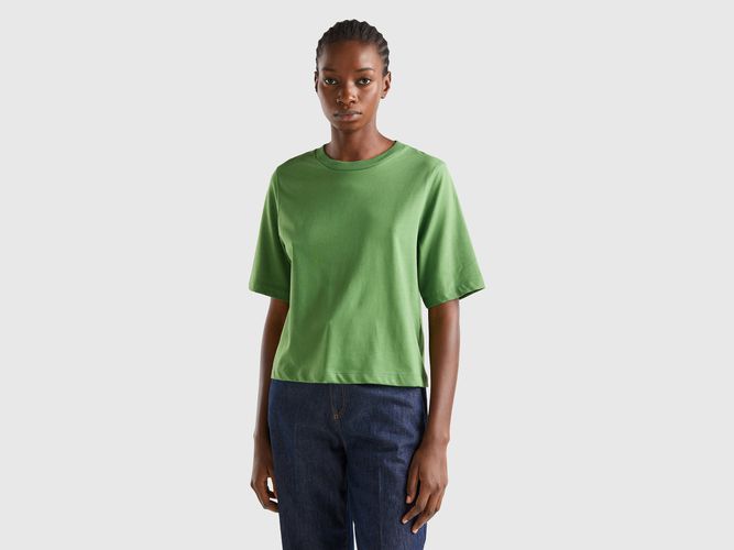 Benetton, T-shirt Boxy Fit 100% Cotone, taglia XS, Verde Militare, Donna - United Colors of Benetton - Modalova